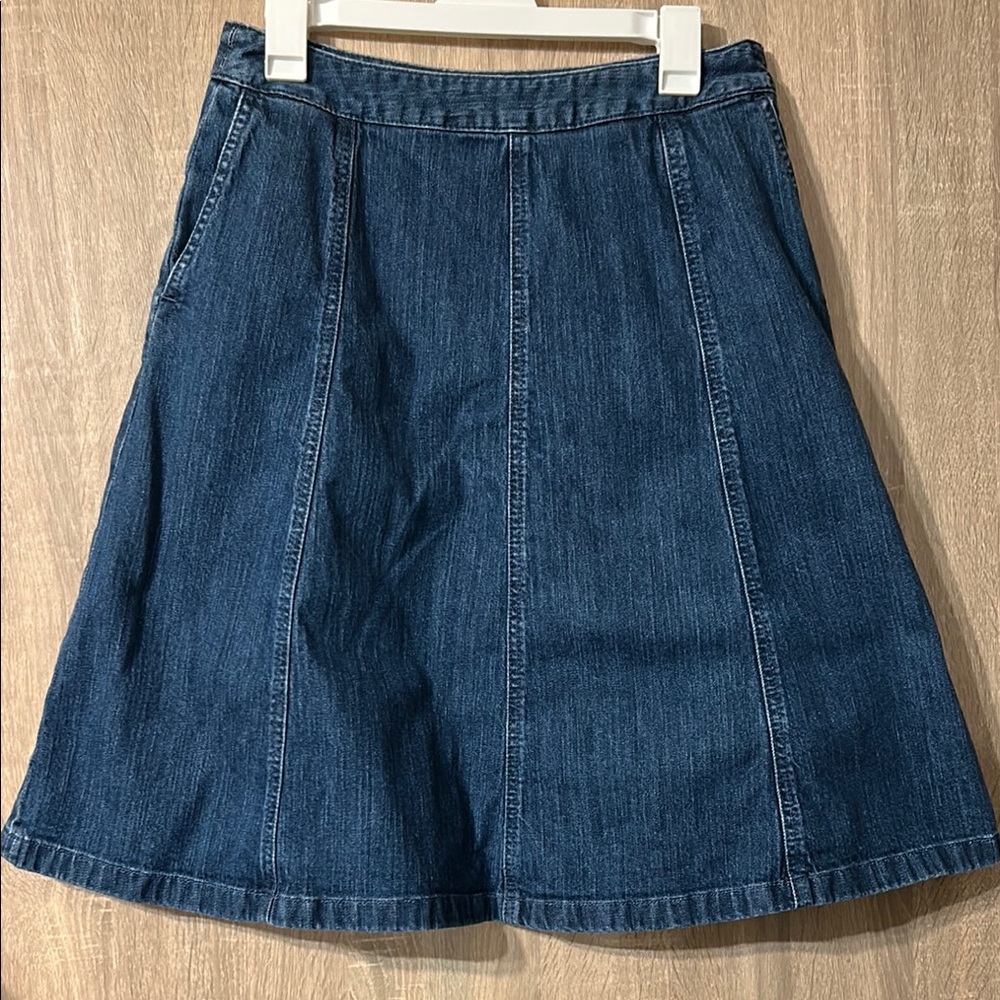 L.L. Bean Denim A-Line Skirt Classic Fit Size 8